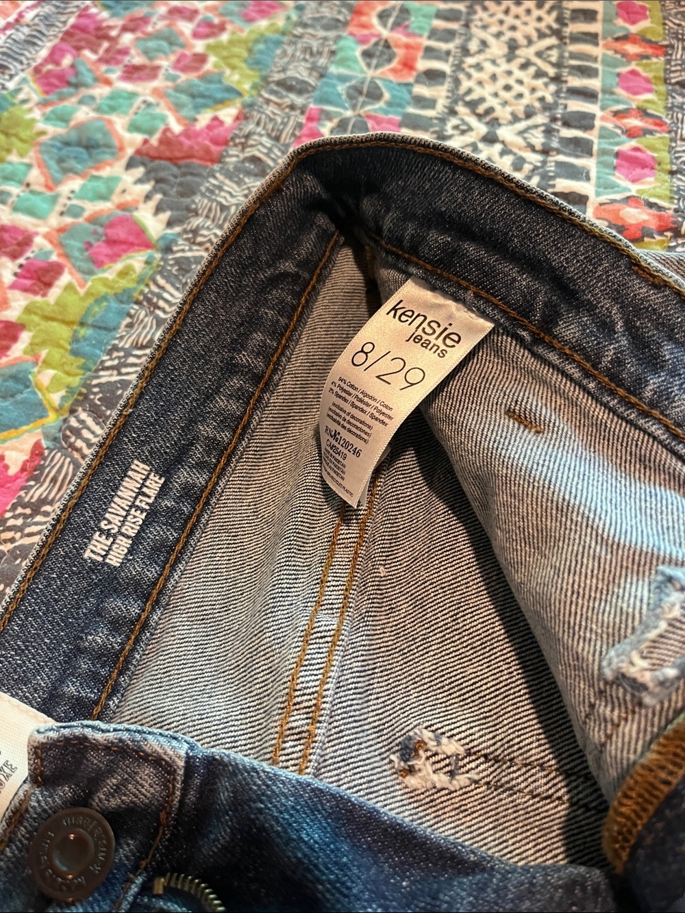 Kensie Light Blue Vintage Luxe Savannah High Rise Flare 8/29 - Picture 4 of 11